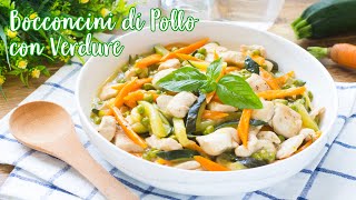 Bocconcini di Pollo con Verdure in Padella  Ricetta Facile Pollo Cremoso  55Winston55 [upl. by Airotnes869]