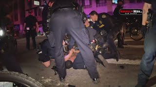 Violent clashes with San Diego police in Gaslamp caught on camera [upl. by Joao]