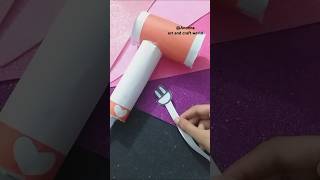 Diy Hair Dryer with paper😍🎀 shorts trending diy papercraft viralvideo comment hairdryer hair [upl. by Ycniuqed]