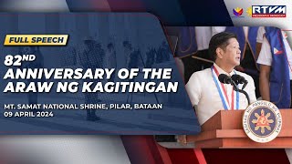 82nd Anniversary of the Araw ng Kagitingan Speech 04092024 [upl. by Akinom90]