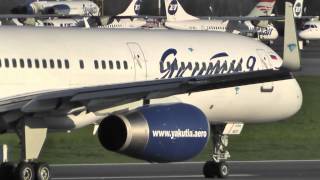 Якутские авиалинии R3478 Boeing 757 руление взлет taxi takeoff atc UUWW [upl. by Mariquilla]