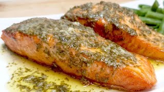 Lachs mit Haut braten Knuspriges Lachsfilet mit Zitronen Butter Sauce Lachs in der Pfanne braten [upl. by Ahsienom]