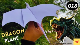 how to make a paper dragon plane   flying super   origami dragon paper plane  perfect landing [upl. by Tare285]