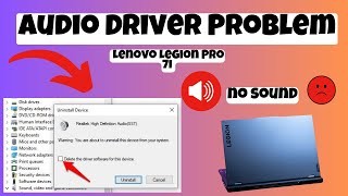 How to Fix Audio problem Lenovo Legion Pro 7i  Audio Drivers Not Working [upl. by Dublin]