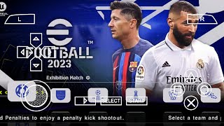 Efootball PES 2023 PPSSPP Android 700MB Update Chelito Fix Ucl [upl. by Yenattirb]