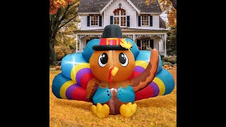 2024 Thanksgiving inflatable New  8FT Blue cute Turkey [upl. by Olihs]