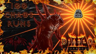 Diablo 2 Resurrected D2R  100 Chaos Sanctuary Runs Drop HIGHLIGHTS Rare Drops [upl. by Yelsnya]