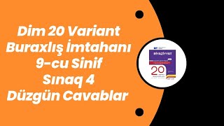 Dim 20 Variant Buraxılış İmtahanı 9cu Sinif Sınaq 4 Düzgün Cavablar [upl. by Myrna]