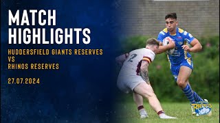 HIGHLIGHTS  Giants Reserves vs Rhinos Reserves [upl. by Noiemad]