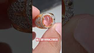 Pinkish orange sapphire ring perak  gemstone  batu permata  jewelry  koleksi akik  antik safir [upl. by Eonak]