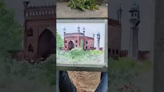 water colour painting at Jama Masjid ❣️🌻 [upl. by Llehsyt]