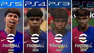 eFootball 2025 PS5 Vs PS4 Vs PS3 Vs PS2 [upl. by Nioe]