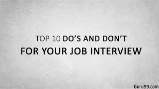 Top 10 Interview Dos and Donts in a Job Interview [upl. by Leuamme]