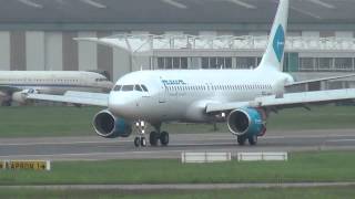 Jazeera Airways Airbus A320 MSN 5625 9KCAM Landing Hamburg Finkenwerder  13052013 [upl. by Koralle]