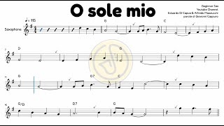 O Sole Mio  ALTO Saxophone Sheet Music  PlayAlong Video [upl. by Camus999]