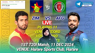 🔴LIVE ZIM vs AFG Dream11 Prediction  ZIM vs AFG Dream11  Zimbabwe vs Afghanistan 1ST T20I 2024 [upl. by Salomone]