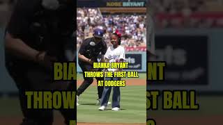 Bianka Bryant steps up to the mound for the first pitch at Dodger Stadium [upl. by Caputo]