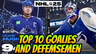 All Stats and Xfactors  TOP 10 Goalies and Defense in NHL 25 [upl. by Nylirahs]