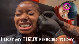 Helix piercing 😸  Pain level process sleep etc [upl. by Manlove]