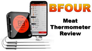 REVIEW  BFOUR Bluetooth Meat Thermometer  Full Setup amp App Guide [upl. by Acirea785]