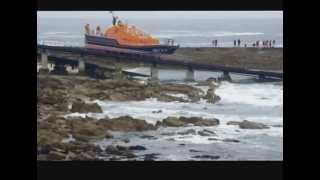 Sennen Cove lifeboat launch and wreck [upl. by Ahseined976]