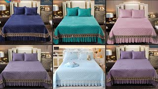 Modern Cotton BedSheets Set Solid Elegant Fitted Sheet For Bedroom Sheet Set Designs [upl. by Santini]