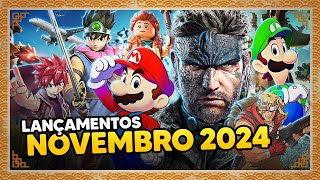 TOP 40 NOVOS JOGOS  LANÇAMENTOS DE NOVEMBRO 2024 Switch PC PS4 PS5 Xbox One Series X [upl. by Antsirhc188]