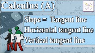 Slope  Tangent line  Horizontal tangent line  Vertical tangent line  Calculus A  م نايف [upl. by Holle]