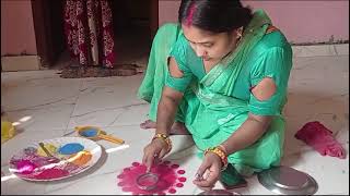 pahli bar rangoli banaenvideo [upl. by Pepe]