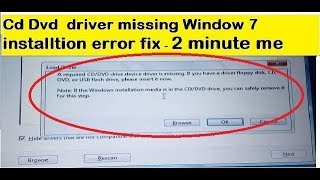 Fixed  A Required CDDVD Drive Device Driver is Missing For Window 7 InstallationTechnology up [upl. by Idnim]