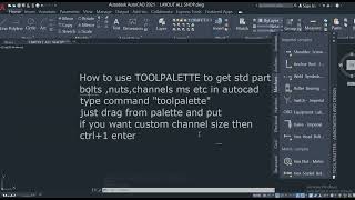 How to use toolpallete command in autocad [upl. by Herm106]