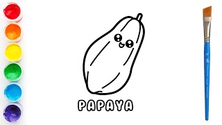 How To Draw A Papaya Step By Step  Papaya Drawing Easy  Easy Drawing [upl. by Ytsud214]