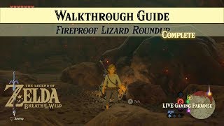 Breath of the Wild  Get Flamebreaker Armour  Fireproof Lizard Roundup Walkthrough [upl. by Noffihc]