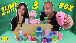 SLIME MYSTERY BOX 3 Caja misteriosa Mega Haul de Slimes Unicornio Unboxing de Slimes Jordi y Bego [upl. by Helve]