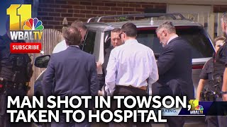 Man taken to hospital after shooting in Towson [upl. by Conners]