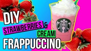 DIY Starbucks Strawberries amp Cream Frappuccino  CartneyBreanne [upl. by Skier]