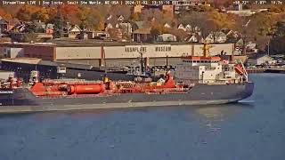 Stewart J Cort passing through the Soo locks wojibway delivery on Nov 2 2024 [upl. by Sekyere291]