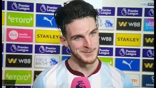 Declan Rice Post Match Interview Crystal Palace 2 vs 3 Premiere League 01012022 [upl. by Dorree816]