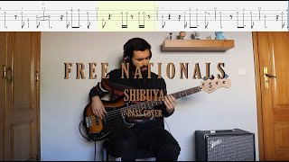 Free Nationals  Shibuya Bass Cover  Tabs [upl. by Eldredge]