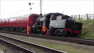 Derailment at Quorn 46521 GCR Swithland Steam Gala Sat 27 April 2013 [upl. by Cassius874]