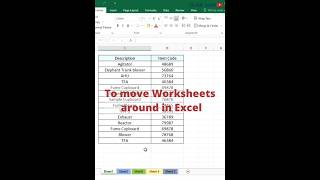 How to move Worksheets within a Workbook  To rearrange Worksheets  Microsoft Excel ⏩ [upl. by Meehaf10]