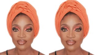 Simple easy turban gele using asooke gele turban [upl. by Llyrad529]