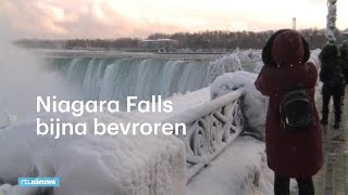 IJskoud NoordAmerika Niagara Falls bijna bevroren [upl. by Enyaht]