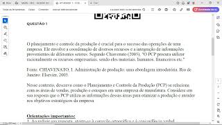 ATIVIDADE 1  PGER  ADMINISTRAÇÃO DA PRODUÇÃO  542024 [upl. by Yznel]