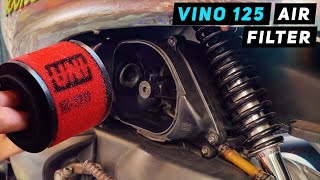 Yamaha Vino 125  Air Filter Replacement  Mitchs Scooter Stuff [upl. by Scuram]