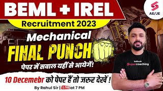 BEMLIERL Mechanical Classes 2023  Mechanical Final Punch👊👊  BEML Recruitment 2023  By Rahul Sir [upl. by Neddie]