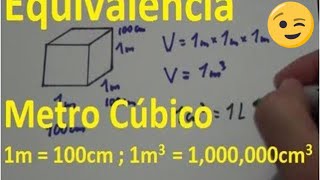 EQUIVALENCIA del Metro Cúbico  ☑️conversión m3 a cm3 y litros  matematica 💯 [upl. by Orlena]