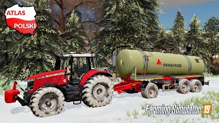 Zimowy transport gnojowicy  Dzika Mapa ☆ FS 19 ☆ Atlas Polski ㋡ Anton [upl. by Eednar]