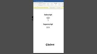 Subscript and Superscript in Word Shortcut Key  How to Use Them for Chemistry Equation  Word Tips [upl. by Lewse]