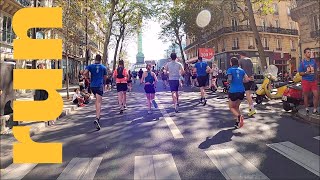 Paris Half Marathon Inside The Race For Treadmill  From kilometer 11 to The Finish Arch [upl. by Rafaellle]